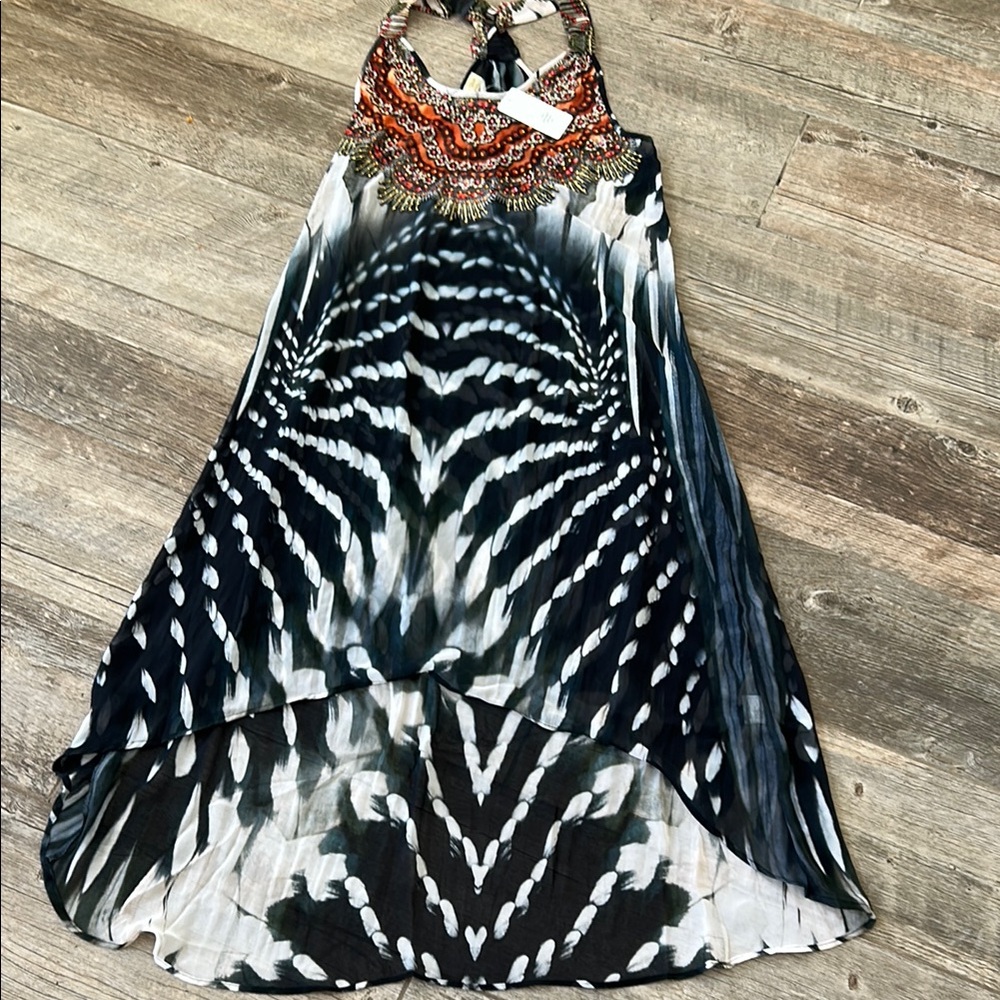 La Moda True Colours batik zebra coverup swim  Dress with Tribal Print